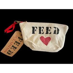 New FEED Project x Clinique Canvas Cosmetics Bag / Small Purse / Pouch 7”x5” ❤️